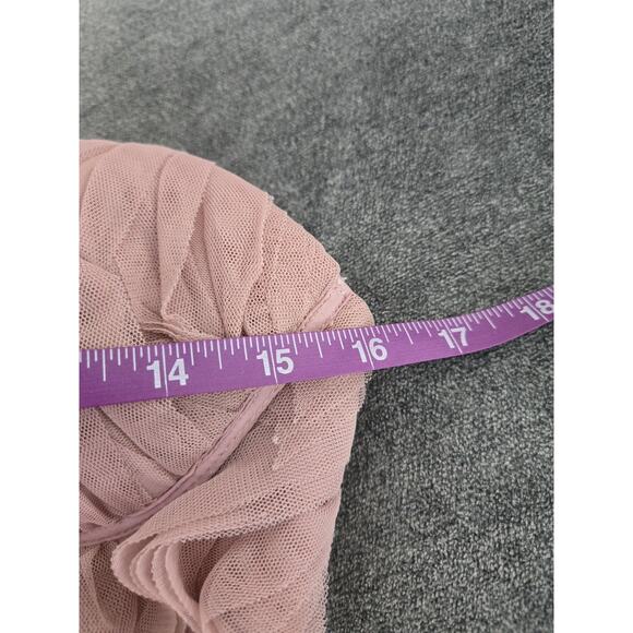 ASOS Luxe Twee Romantic Corseted Bandeau 3D Floral Layered Pink Mini Dress Sz 4 - Picture 12 of 15